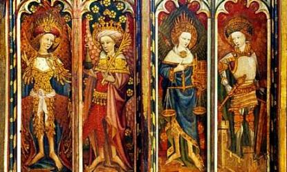 Painted rood screen panels